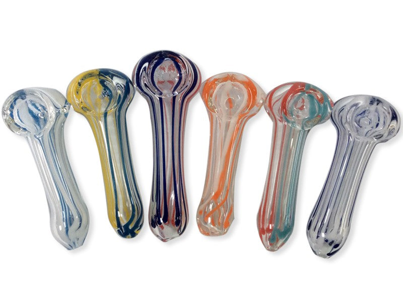 3" Striped Glass Peanut Hand Pipe (20 Pack) - SmokeZone 420