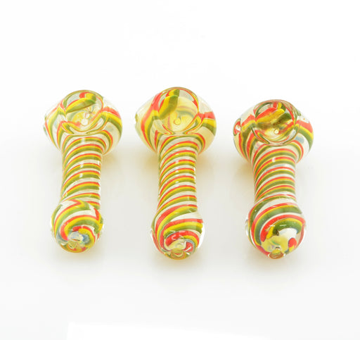 3" Fumed Rasta Swirl Color Hand Pipe - SmokeZone 420