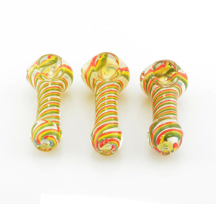 3" Fumed Rasta Swirl Color Hand Pipe - SmokeZone 420