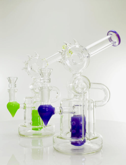 9" Color Shower Perc Mohawk Water Pipe - SmokeZone 420