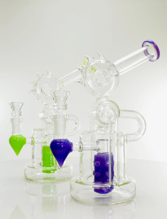 9" Color Shower Perc Mohawk Water Pipe - SmokeZone 420