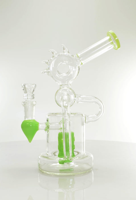 9" Color Shower Perc Mohawk Water Pipe - SmokeZone 420
