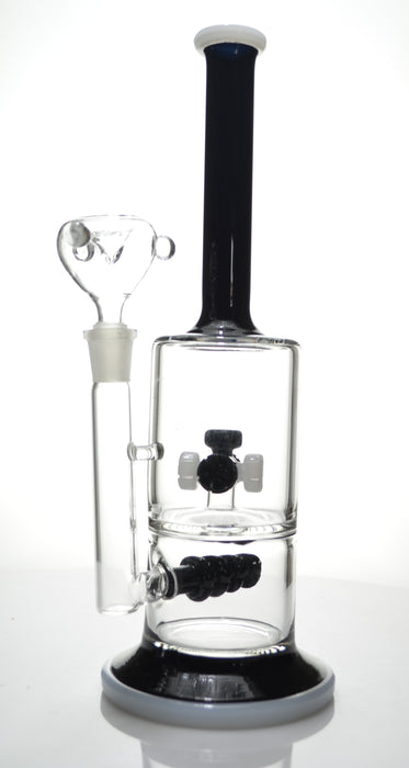 11" Wheel & Drill Perc Double Chamber Water Pipe - SmokeZone 420