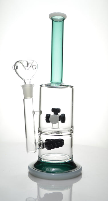 11" Wheel & Drill Perc Double Chamber Water Pipe - SmokeZone 420