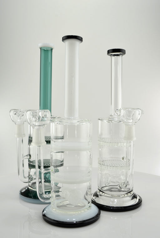 11" Double Honeycomb & Wheel Perc Water Pipe - SmokeZone 420