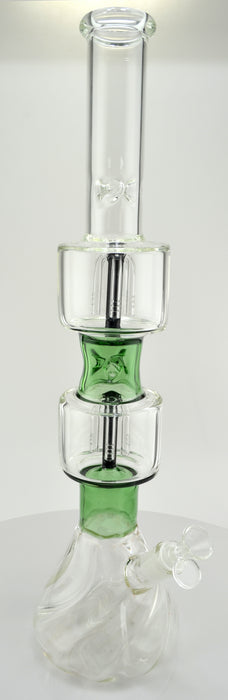 20" Two Chamber Twisted Beaker Base Water Pipe - SmokeZone 420