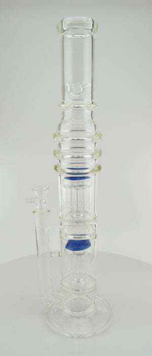 20" Double Tree Perc Stemless Water Pipe - SmokeZone 420