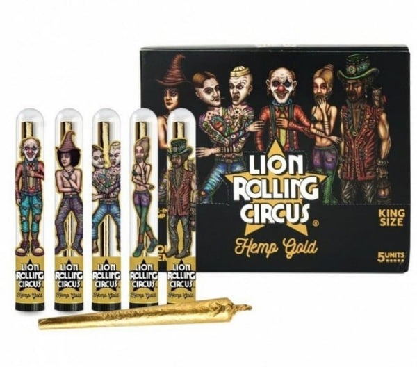 Lion Rolling Circus King Size Gold Hemp Cones - SmokeZone 420