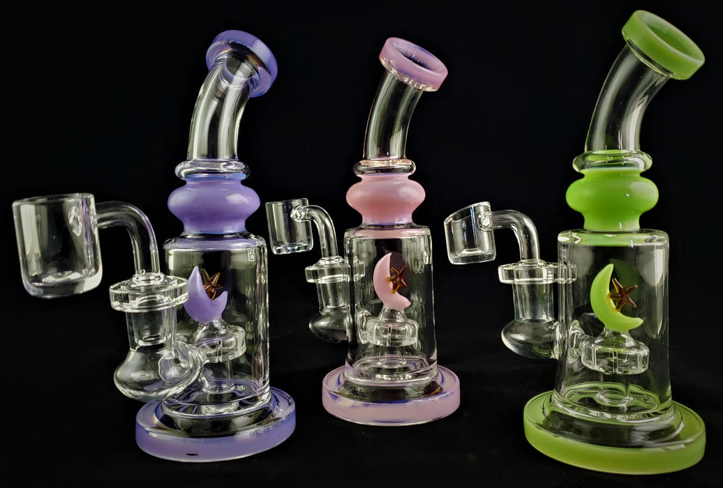 7" Slime Color Bent Mouth Dab Rig - SmokeZone 420