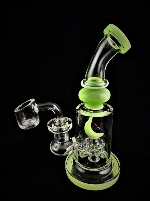 7" Slime Color Bent Mouth Dab Rig - SmokeZone 420