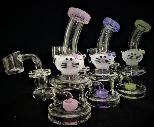 5" Shower Head Perk with Cat Face Mouth - SmokeZone 420