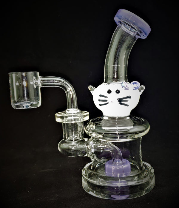 5" Shower Head Perk with Cat Face Mouth - SmokeZone 420
