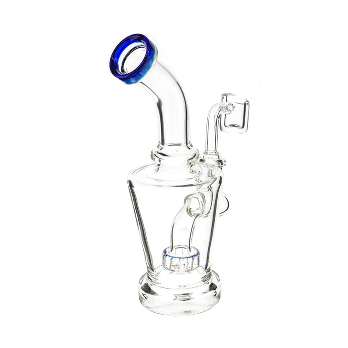 6" Base Shower Perc Clear Dab Rig - SmokeZone 420