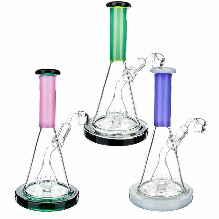 8" Color Tube Beaker Base Dab Rig - SmokeZone 420