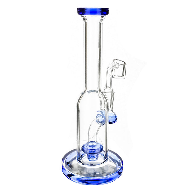 8" Round Body Straight Tube Dab Rig (ONLY AVAILABLE IN SMOKE GREY & TEAL) - SmokeZone 420
