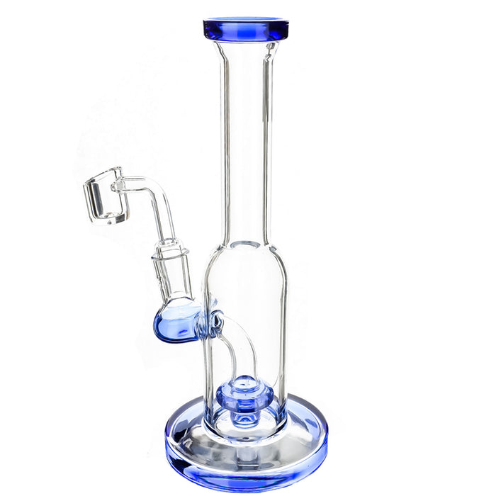 8" Round Body Straight Tube Dab Rig (ONLY AVAILABLE IN SMOKE GREY & TEAL) - SmokeZone 420