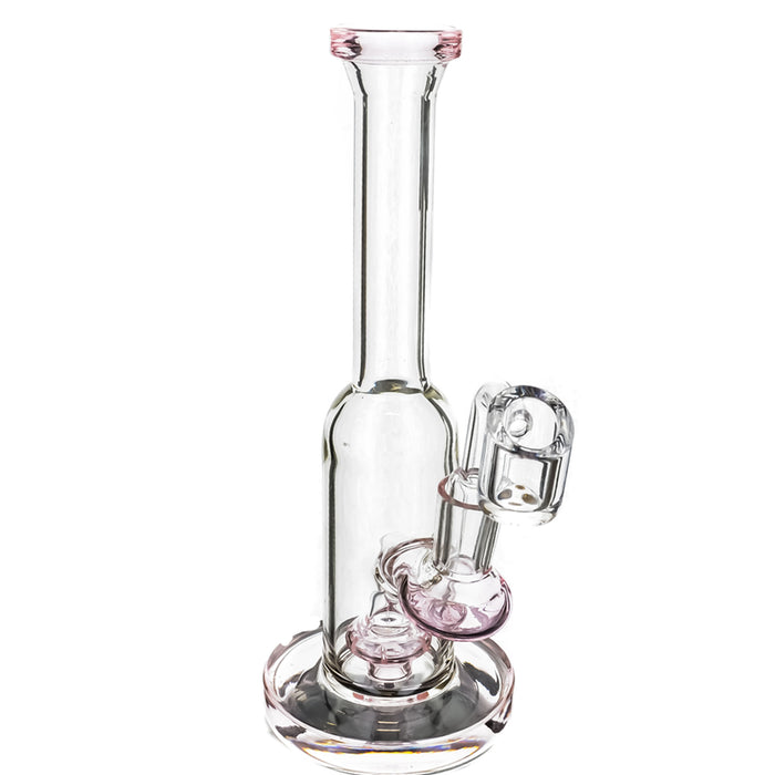 8" Round Body Straight Tube Dab Rig (ONLY AVAILABLE IN SMOKE GREY & TEAL) - SmokeZone 420