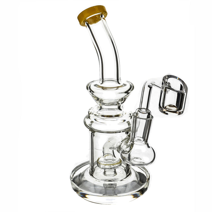 7" Clear Bent Color Mouth Shower Perc Dab Rig - SmokeZone 420