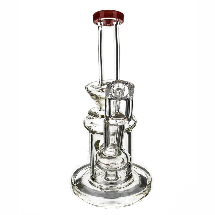 7" Clear Bent Color Mouth Shower Perc Dab Rig - SmokeZone 420