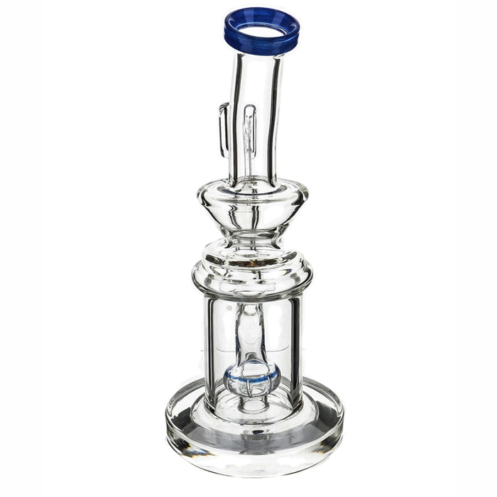 7" Clear Bent Color Mouth Shower Perc Dab Rig - SmokeZone 420