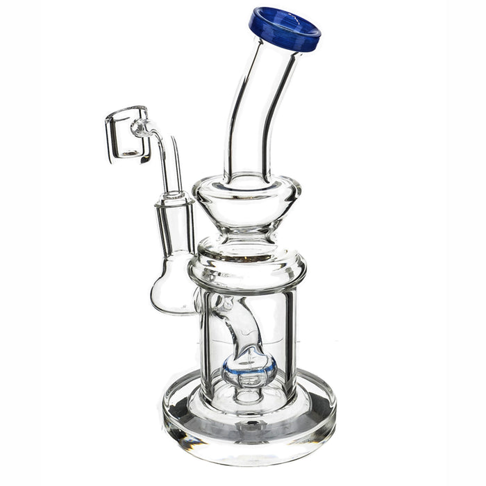 7" Clear Bent Color Mouth Shower Perc Dab Rig - SmokeZone 420