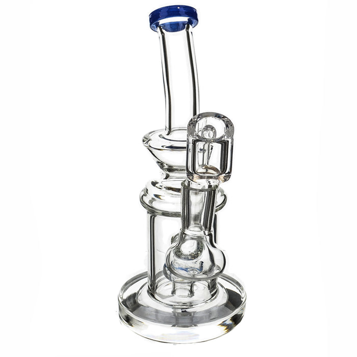 7" Clear Bent Color Mouth Shower Perc Dab Rig - SmokeZone 420