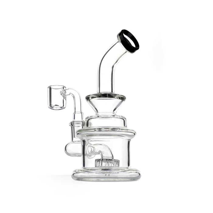 6.5" Clear Round Body Color Shower Perc - SmokeZone 420