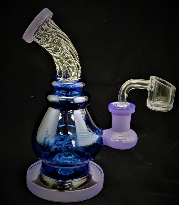 7" Slime Colors Dab Rig With Twisted Glass Mouth - SmokeZone 420