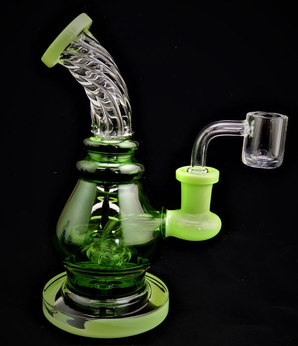 7" Slime Colors Dab Rig With Twisted Glass Mouth - SmokeZone 420