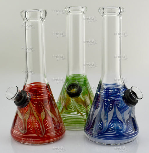 6" Mini Beaker Wrap & Rake Slide Water Pipe - SmokeZone 420