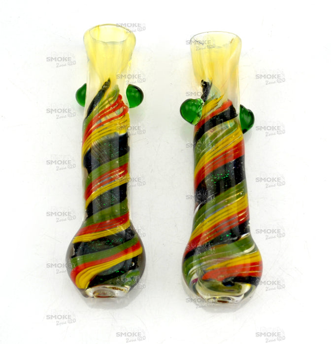 3.5" Rasta Twist Dichro Chillum - SmokeZone 420