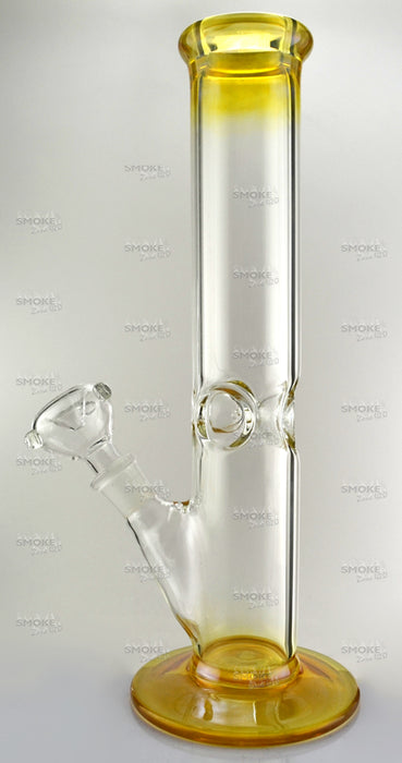 12" Gold Fumed Straight Tube Wine Base Water Pipe - SmokeZone 420
