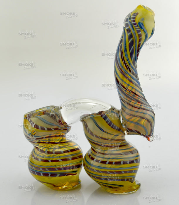 Large Twisted Art Double Bubbler - SmokeZone 420
