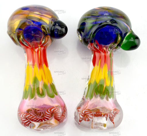 4" Fumed Rasta Pattern Hand Pipe - SmokeZone 420