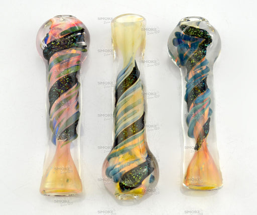 3.5" Rose Gold Dichro Twisted Chillum - SmokeZone 420