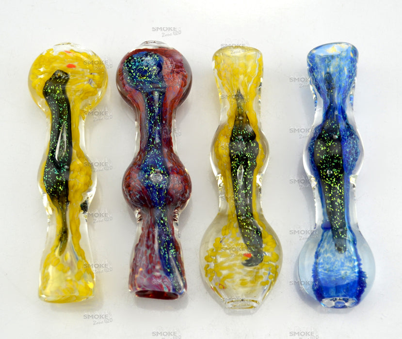 3.5" Double Bubble Frit & Dichro Chillum - SmokeZone 420