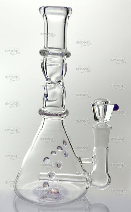 8" Inline Twisted Beaker Base Slime Purple Water Pipe - SmokeZone 420