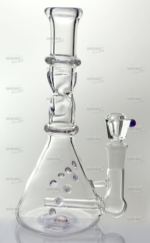 8" Inline Twisted Beaker Base Slime Purple Water Pipe - SmokeZone 420