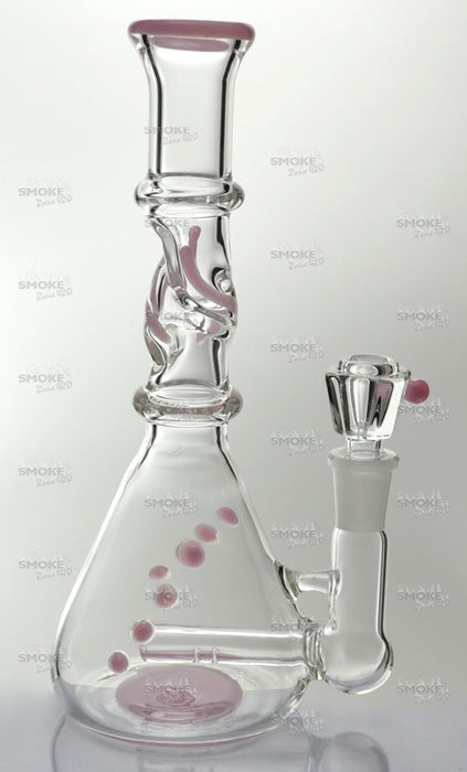 8" Inline Twisted Beaker Base Slime Pink Water Pipe - SmokeZone 420