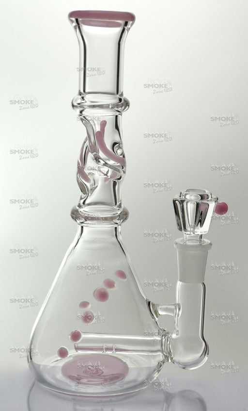 8" Inline Twisted Beaker Base Slime Pink Water Pipe - SmokeZone 420