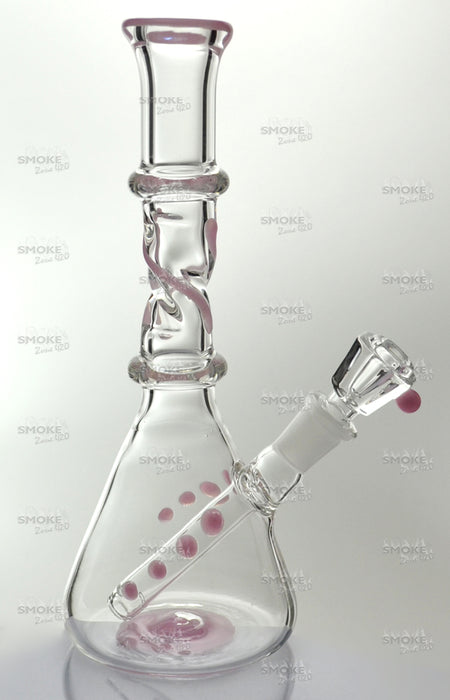 8" Twisted Beaker Base Slime Pink Water Pipe - SmokeZone 420