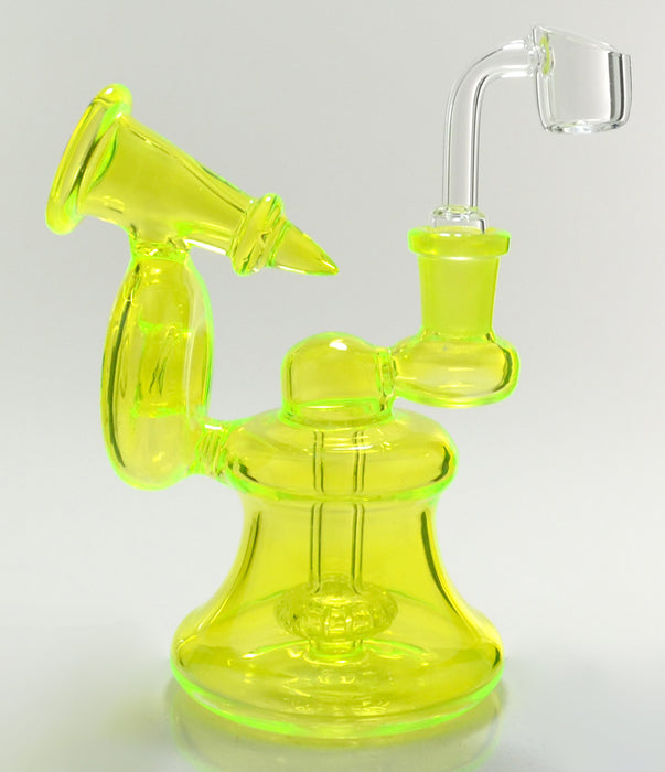 6" Horn Style UV Reactive Dab Rig - SmokeZone 420