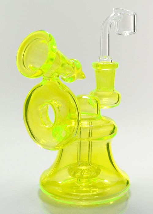 6" Horn Style UV Reactive Dab Rig - SmokeZone 420