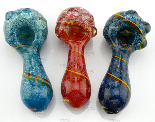 5" Triple Bead Rasta Stripe Hand Pipe - SmokeZone 420