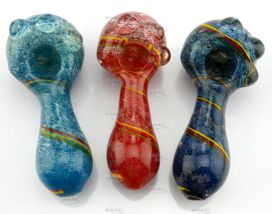 5" Triple Bead Rasta Stripe Hand Pipe - SmokeZone 420