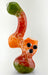 7" Triple Bead Frit Rasta Sherlock Bubbler - SmokeZone 420