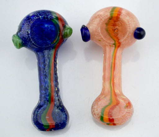 3" Flat Mouth Rasta Stripes Hand Pipe - SmokeZone 420