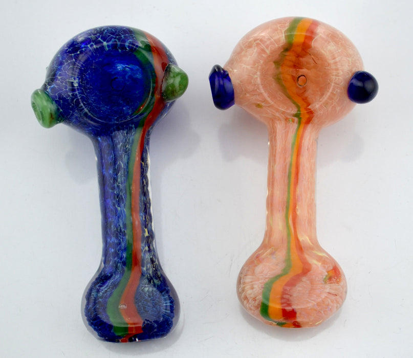 3" Flat Mouth Rasta Stripes Hand Pipe - SmokeZone 420