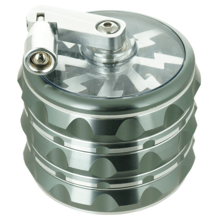 2.5" Lighting Clear Top Handle Grinder - SmokeZone 420