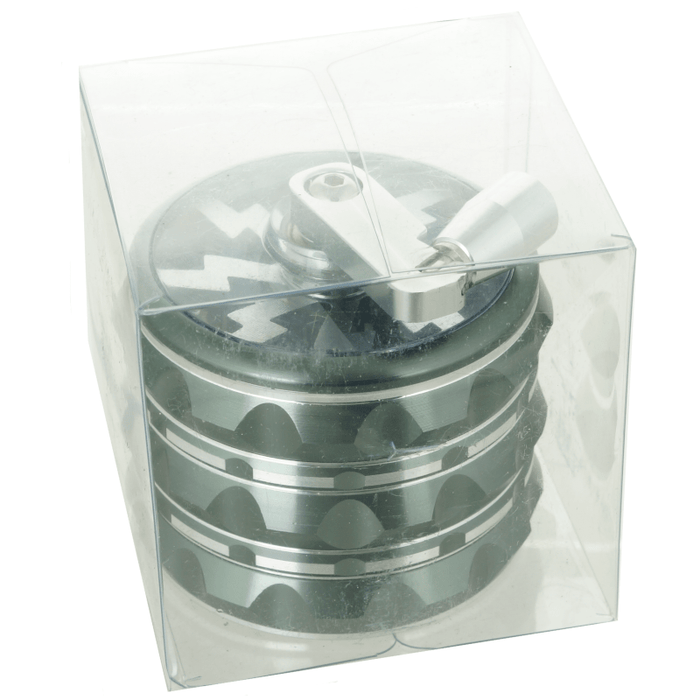 2.5" Lighting Clear Top Handle Grinder - SmokeZone 420